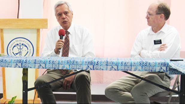 Elder Vince Haleck (left) — with Dr. Gregory Patch
