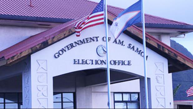 American Samoans have managed to retain a remarkable level of sovereignty over their land and their political institutions despite their relationship with the United States. Flags flying in front of Election Office