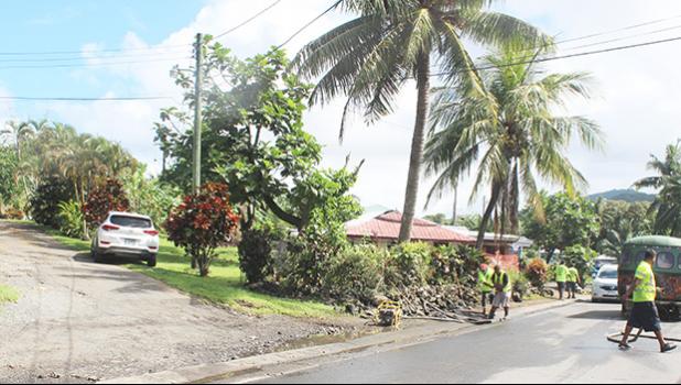 Workers from Silva Construction at the Fagaima Road