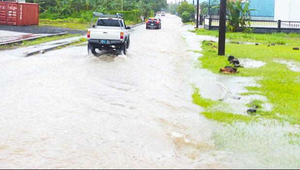 Fagaima Road flooding in 2018.
