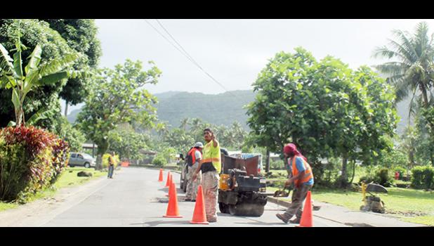 Workers from Silva Construction at the Fagaima Road