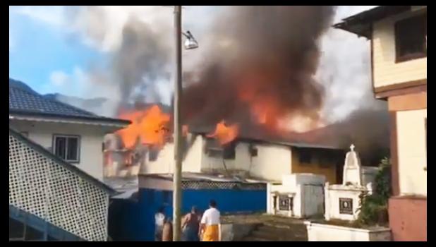 Scanlan building in Fagatogo on fire