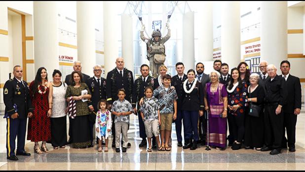 Family members and friends of retired CW5 Taufaga’afa Lincoln P. Glenister