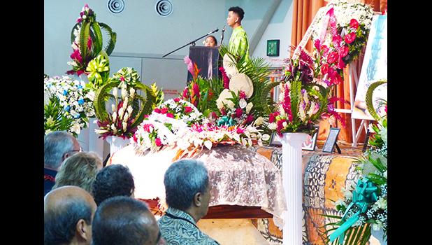 Utu Abe Malae's nephew and niece at the family service