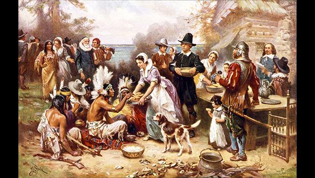 "The First Thanksgiving” painting by Jean Louis Gerome Ferris