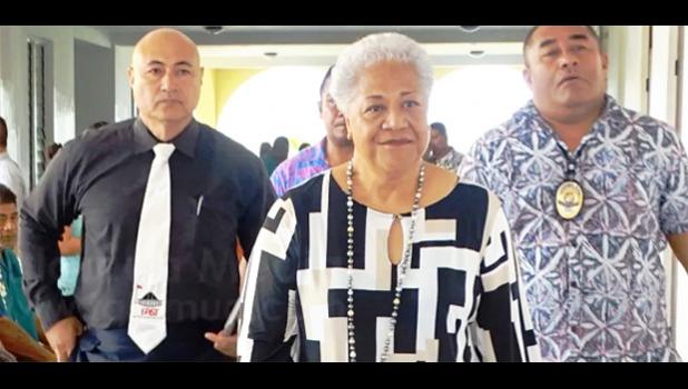 Prime Minister Fiame Naomi Mataafa with Deputy Prime Minister Tuala Iosefo Ponifasio