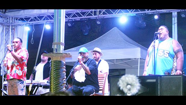 Legendary artist George "FIJI" Veikoso performed with other Polynesian artists — his "usos" — in celebration of Bluesky 4G Plus that was launched last week in Samoa. FIJI and other artists brought the house down and proved to sound just as good as he does on his albums. Bluesky American Samoa is hosting Spawnbreezie’s Concert, which will include a laser light show at the Fagatogo Pavilion on Saturday, Mar. 25.  [photo: Ese Malala]