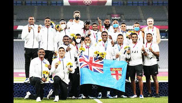Fiji players and team staff 