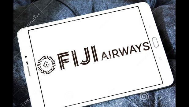 Fiji Airways logo displayed on a smart phone