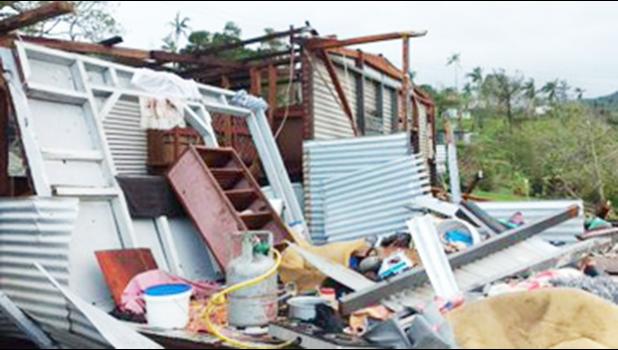 Destroyed house in Vanua Levu Fiji