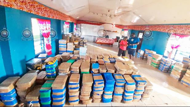The drugs, in nearly 800 medium size-containers and wrapped in brown tape, were found at "an incomplete corrugated iron home in a quiet neighbourhood in Voivoi, Legalega in Nadi", The Fiji Times reported. PACKAGES OF METH