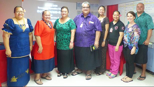 Department of Health officials, along with Dr. Tamara Buhagair (second from right) of the Centers for Disease Control and Prevention (CDC)