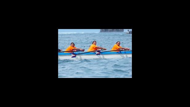 Everyone has a relative, a friend, or son or even employee that is one of the crew of a fautasi — highlighting the community spirit during Flag Day festivities. For Samoa News, (center) one of the rowers for the Fono — Logo Solomona, our Master Printer — was one of its crew. [photo: TG]