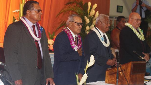 [l-r] Senate President Gaoteote Tofau Palaie, Gov. Lolo Matalasi Moliga, House Speaker Savali Talavou Ale, and Chief Justice Michael Kruse