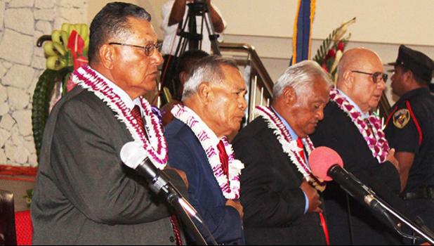 Dignataries (including Gov. Lolo) at the opening of Third Regular Session of the 36th Legislature