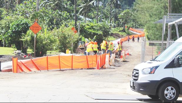 Red cones blocking access to the road under construction