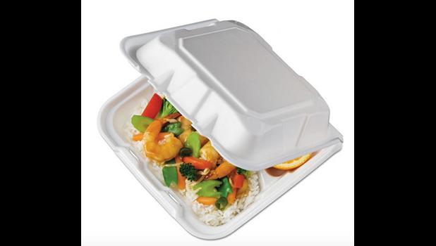 Food in a Styrofoam clamshell