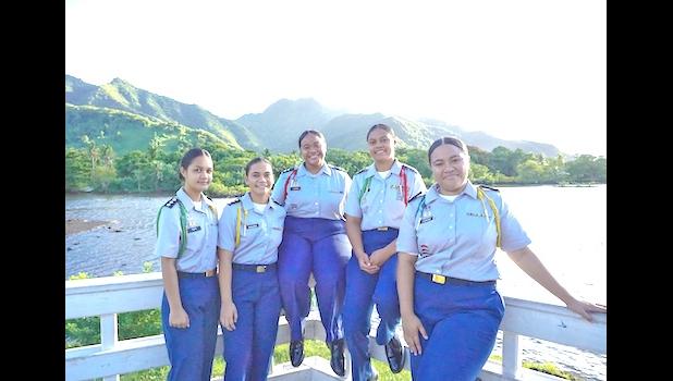 The dynamic team from Tafuna High School JROTC
