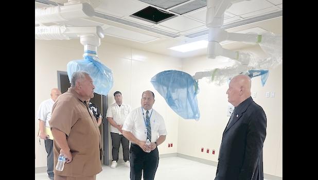 Governor Lemanu P.S Mauga inspecting LBJ Hospital projects