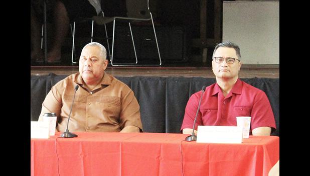 Governor Lemanu P. S. Mauga together with Lt Gov Talauega E. V. Ale