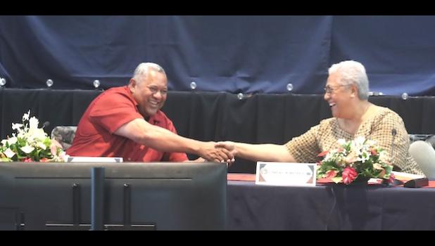 Governor Lemanu and Prime Minister Fiame