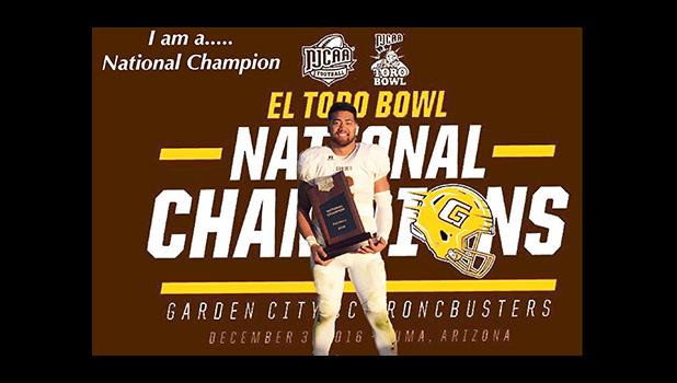 Sons of American Samoa helped GCCC to their 1st conference title – Keiki Misipeka, Jamie Tago, Tama Toa Edward Manase — it’s the start of more opportunities due to three locals making a name for themselves in the US Junior college program. Tago, pictured here, has since been accepted to the UH football program.  [Courtesy photo]
