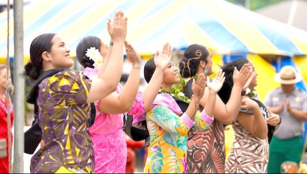 CCCAS Aua Youth alongside Miss American Samoa, Tofoipupu Unutoa