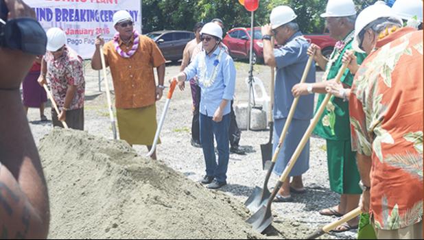 in this Samoa News 2016  file photo, leaders from the American Samoa Government and the Fono along with Anthony Bernardo of AVM Bernardo Engineering are pictured during a groundbreaking ceremony for a food processing plant across from Public Works in Tafuna. [SN file photo]