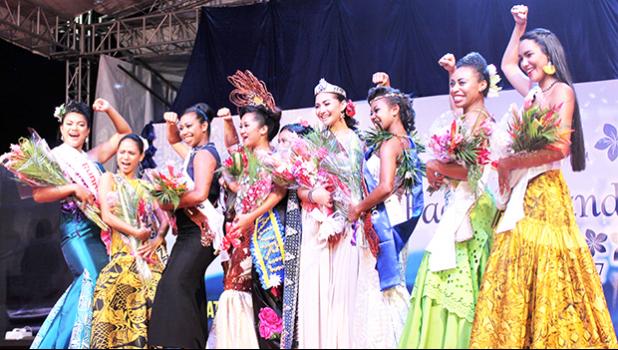 Nine contestants vied for the crown in the 2017 Miss Pacific Islands Pageant, with Miss American Samoa (center) winning on Saturday, December 09, 2017 in Nadi, Fiji, ‘in the place where happiness finds you’.  [photo: Samoa Events Incorporated (SEI)]