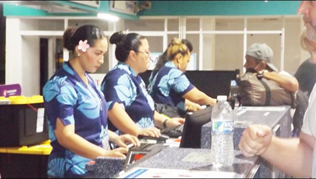 HAL staff checking in passengers