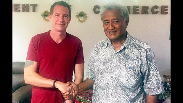 DOC director Keniseli Lafaele and Hope Dialysis Center co-founder and managing director Chris Fisher.