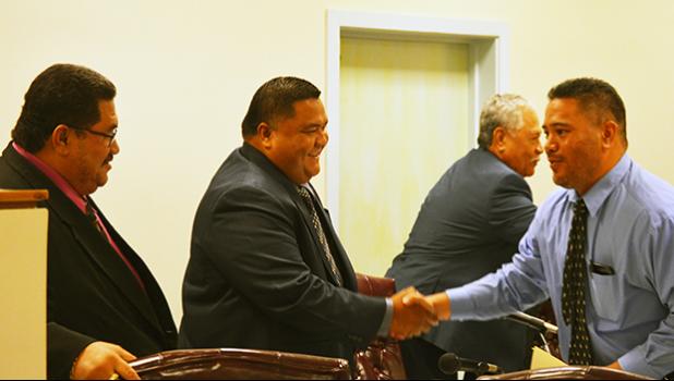 Vice Speaker of the House Fetu Fetui Jr,Deputy Treasurer Keith Gebaue,Rep. Timusa Tini Lam Yuen,