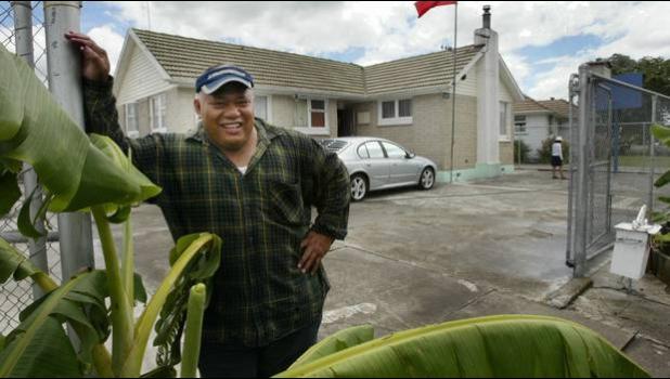 Joseph Auga Matamata pictured in front of his house.