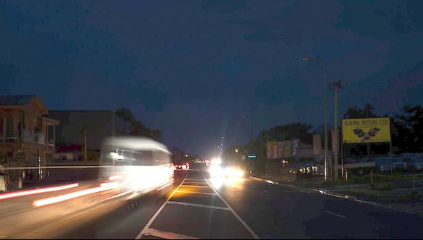 Power outage in Township Apia (Photo: Junior S. Ami) Apia in the dark