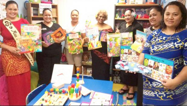 Former Miss American Samoa 2016 – 2017 Antonina Lilomaiava, Marlene Mulipola, Aoge Moto, President of M.A.S.I. Simeafou Imo, President of S.S.A.B. Fiti Leung Wai, Matesina Willis and Assistant Director of H.R.D. of LBJ Hospital Dr. Akenese Nikolao. (Photo: Marlene Mulipola)