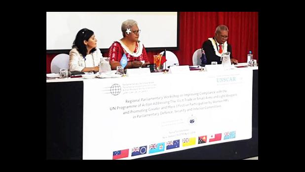 OPENING: Acting P.M. Fiame Naomi Mata'afa opened the meeting. [Samoa Observer]