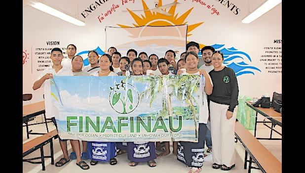 Finafinau advocates with Fitiuta students