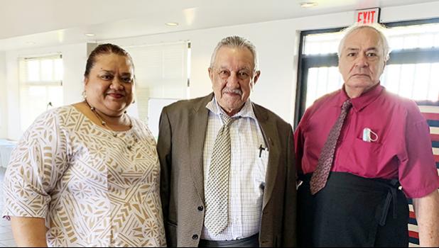 Mrs. Sinatagimaiava To, Sen. Alo Paul Stevenson, Uiagalelei Lealofi posed