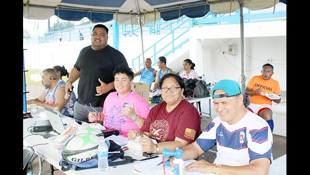 Seagull Head Coach Tommy Elisara and Manager Annie Coffin with ASRU officials