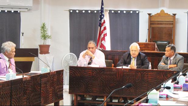 L - R Police Commissioner Lefiti Pese, Deputy Attorney General Roy Hall, and Director of Homeland Security Samana Ve’ave’a