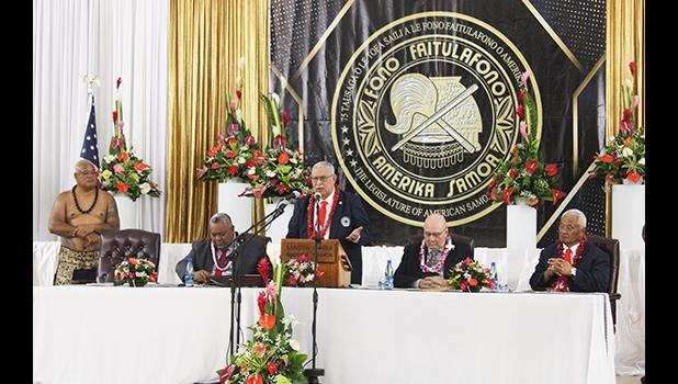 Senate President Tuaolo Manaia Fruean and others