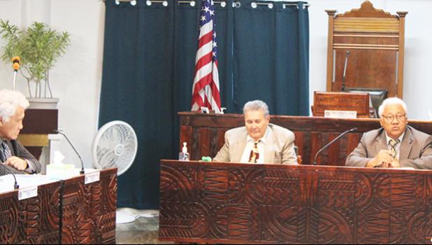 Manu’a District Governor Misaalefua J. Hudson (left) and Western District Governor Fai’ivae A. Godinet 