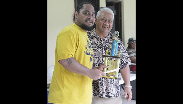 Pago Youth’s Rambo Tapui with Sen. Faiivae Iuli Alex Godinet 