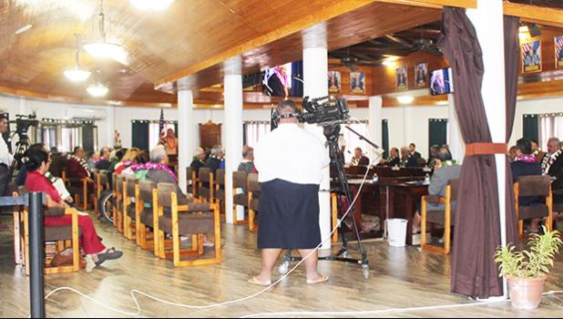 TV cameraman taping Fono opening