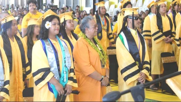 Dr. Mary Lauagaia Taufete’e seen with NVTHS Class of 2026