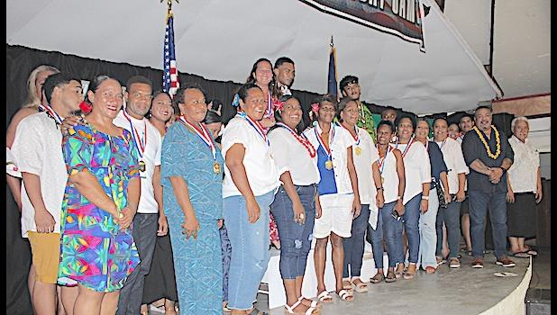 Members of the three netball teams who medalled