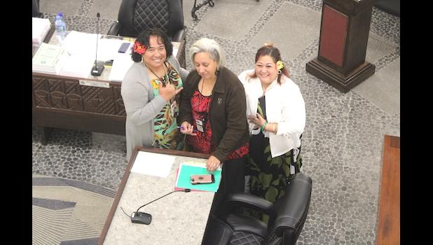 Manager of the DOH Environmental Health Services Division, Eileen Solaita and staffers