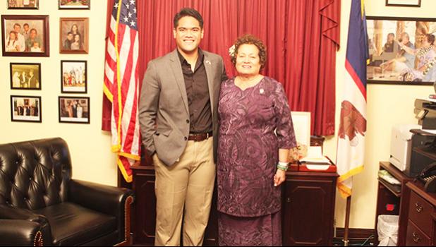 Congresswoman Amata and Rangel Fellowship winner John Iosefo