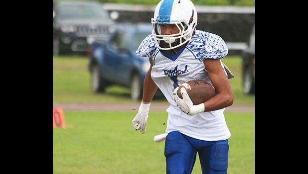 Allen Seagai returning this kick-off for the Samoana Sharks