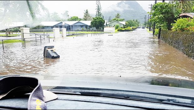 A huge pool of water, on the road fronting The Church of Jesus Christ of Latter-day Saints in Ottoville